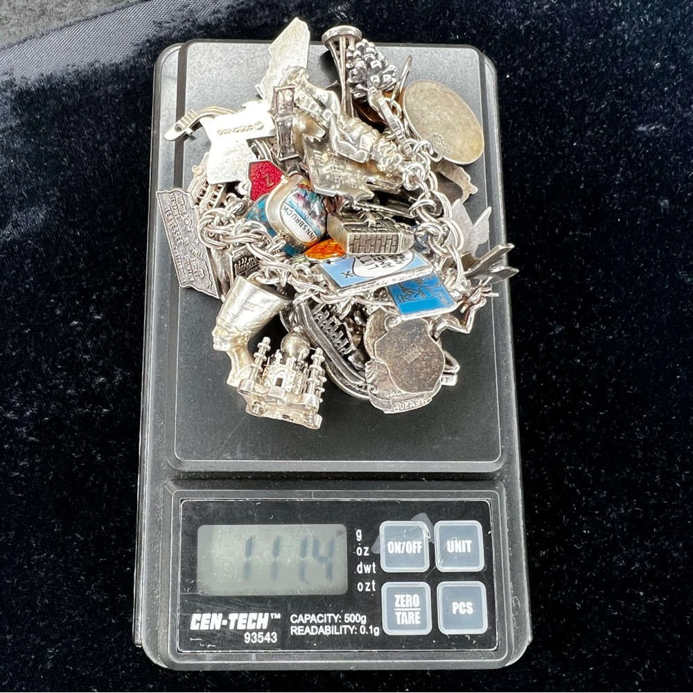 Vintage Travel LOADED Sterling 925 Silver Enamel Foreign & USA Charm Bracelet - Picture 15 of 16